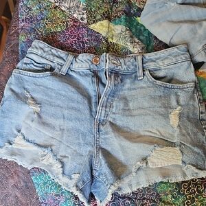 Women’s Light Blue Distressed Denim Jean Shorts